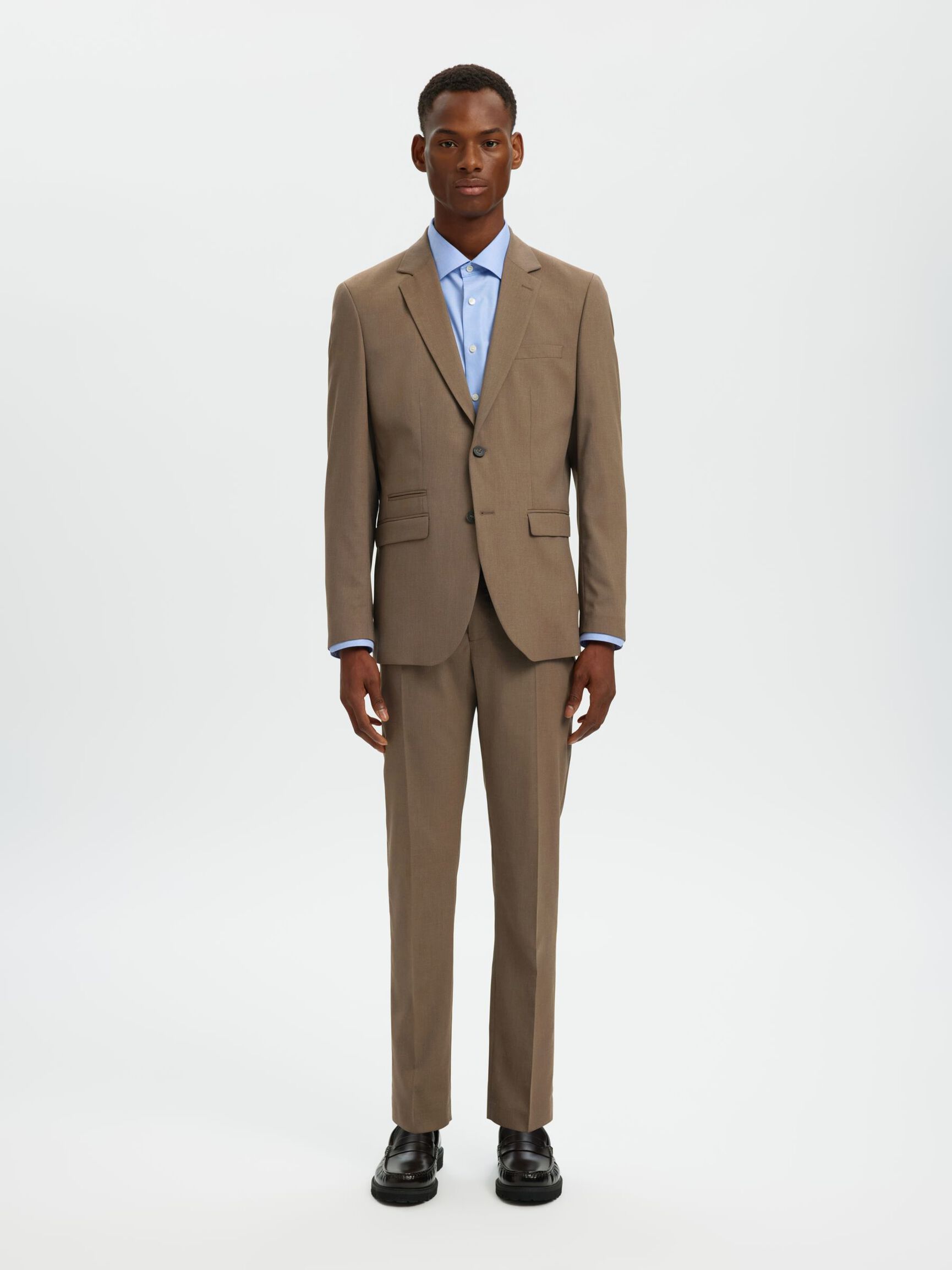WOVEN WOOL BLEND BLAZER, Kelp, highres