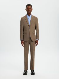 WOVEN WOOL BLEND BLAZER, Kelp, highres