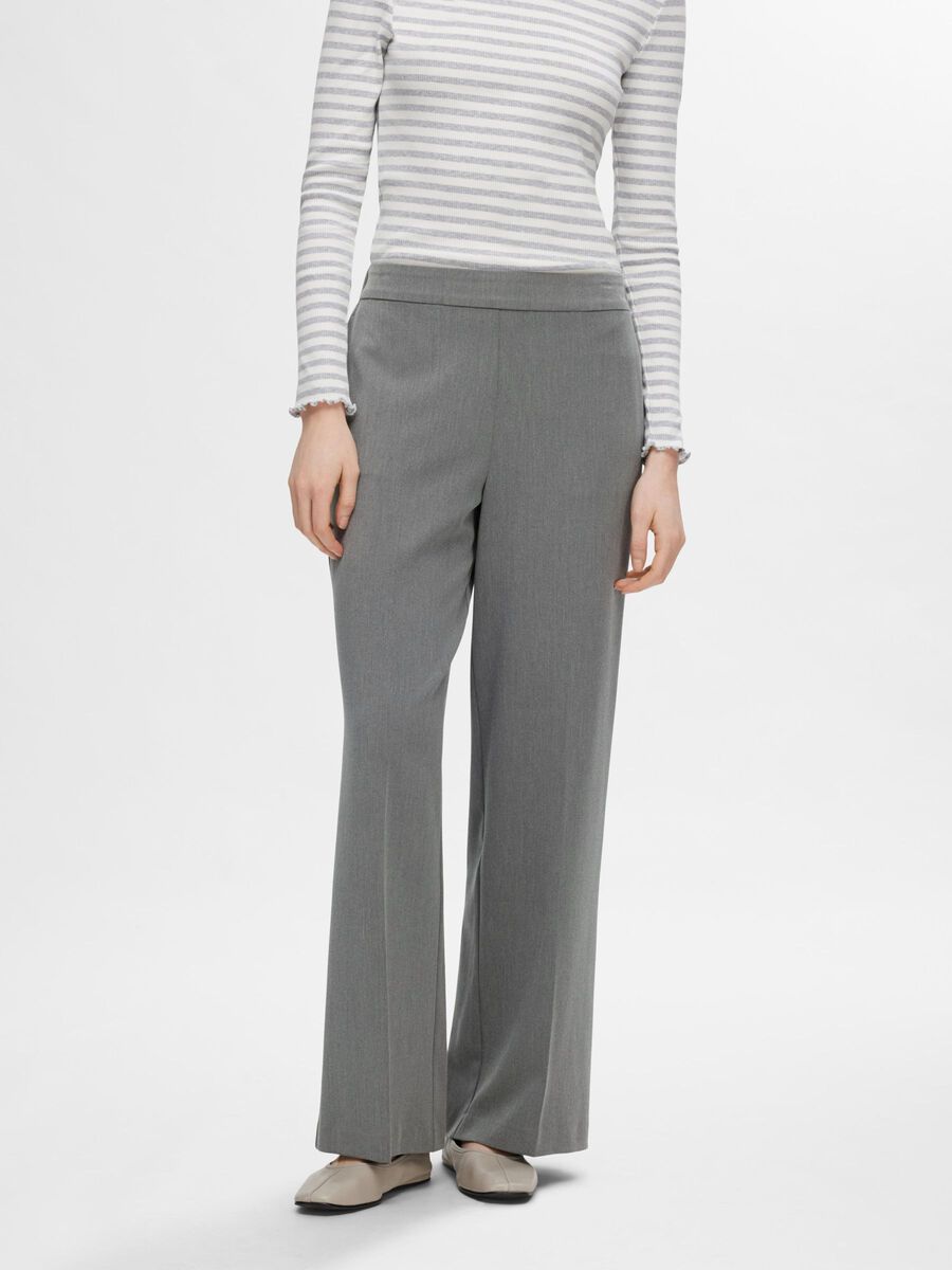 Selected WIDE FIT TROUSERS, Medium Grey Melange, highres - 16094122_MediumGreyMelange_003.jpg