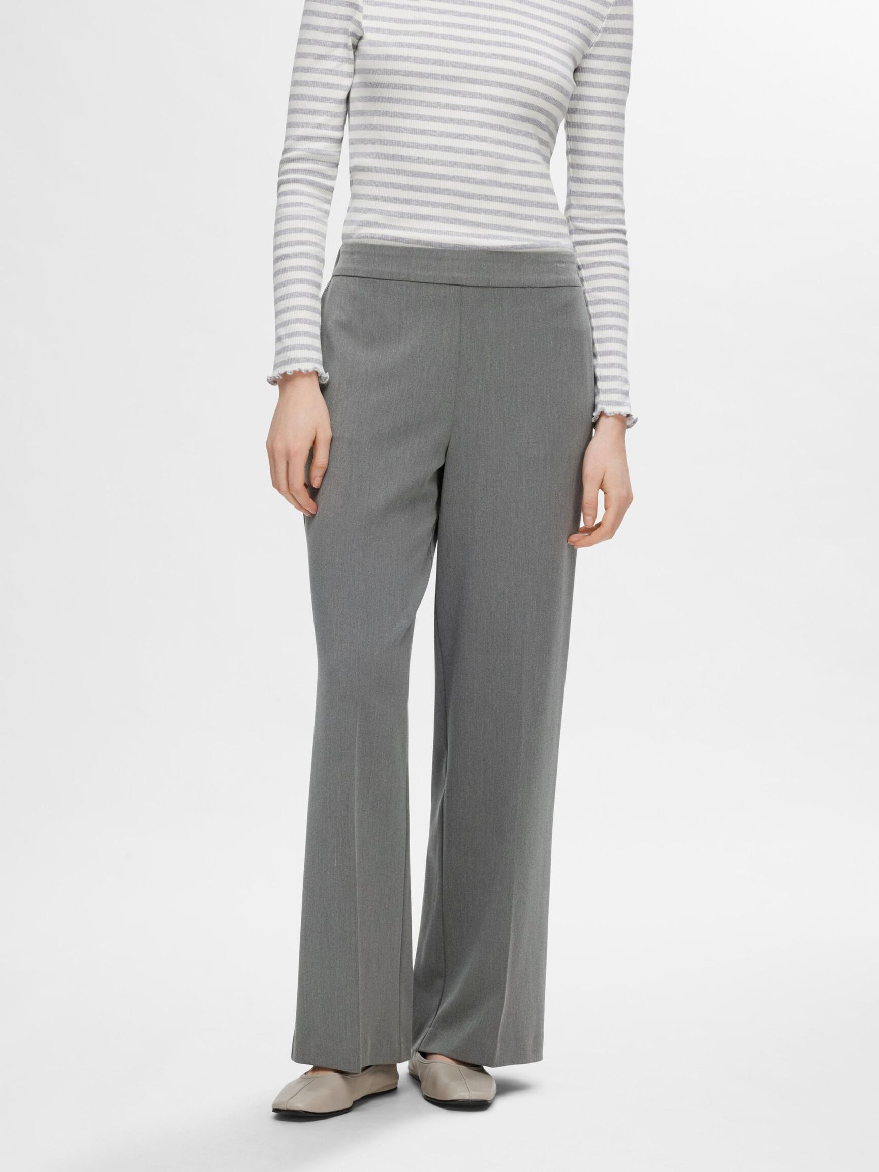 WIDE FIT TROUSERS, Medium Grey Melange, highres