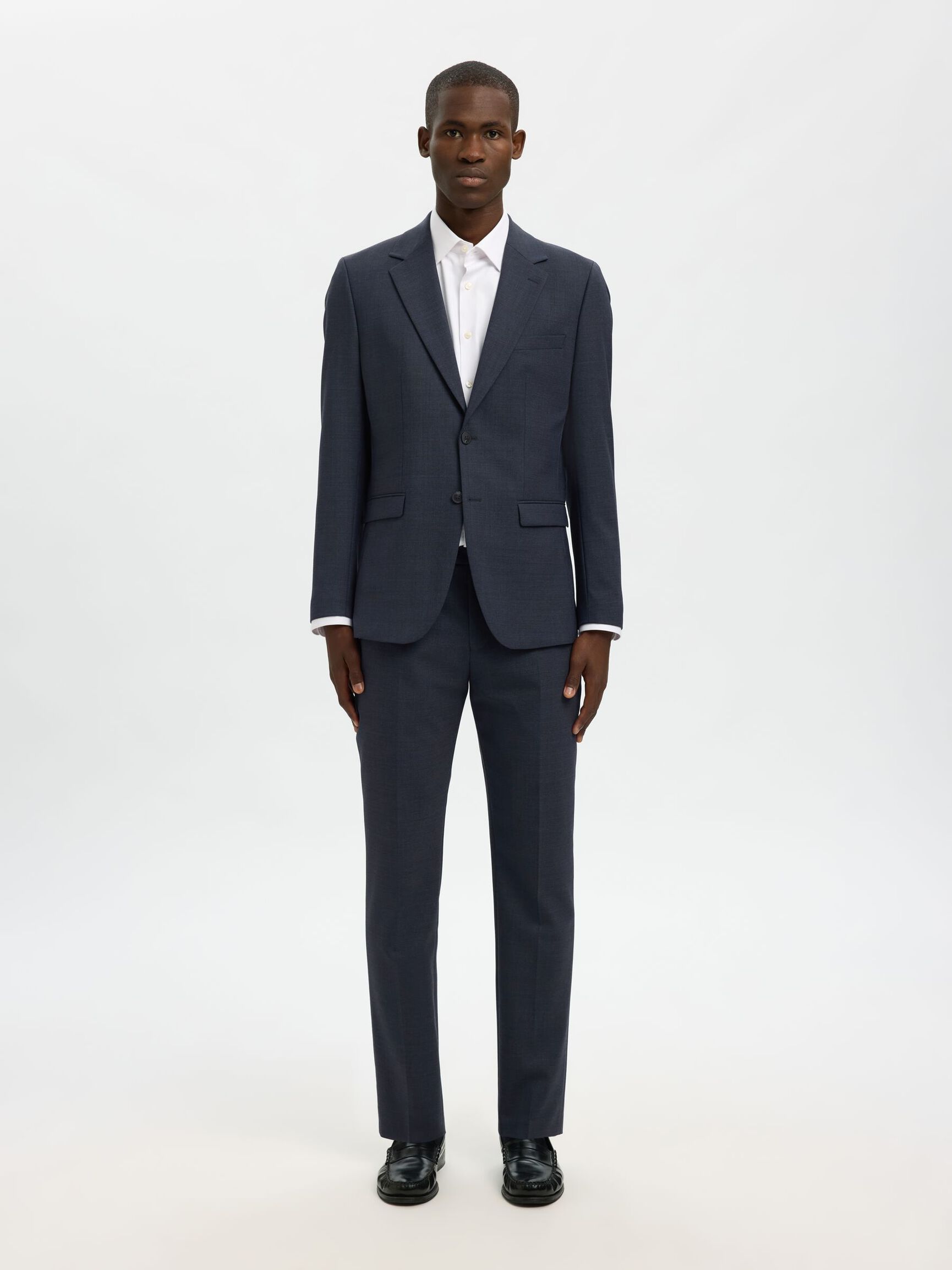 WOOL BLEND BLAZER, Sky Captain, highres