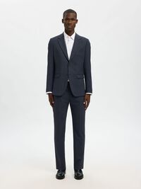 WOOL BLEND BLAZER, Sky Captain, highres