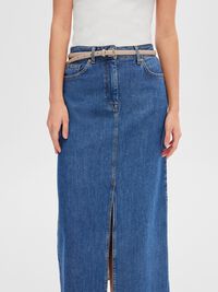 DENIM MAXI ROK, Medium Blue Denim, highres