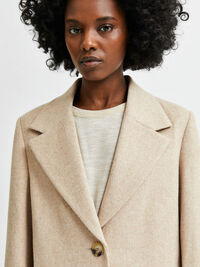 EINREIHIGER MANTEL, Beige, highres