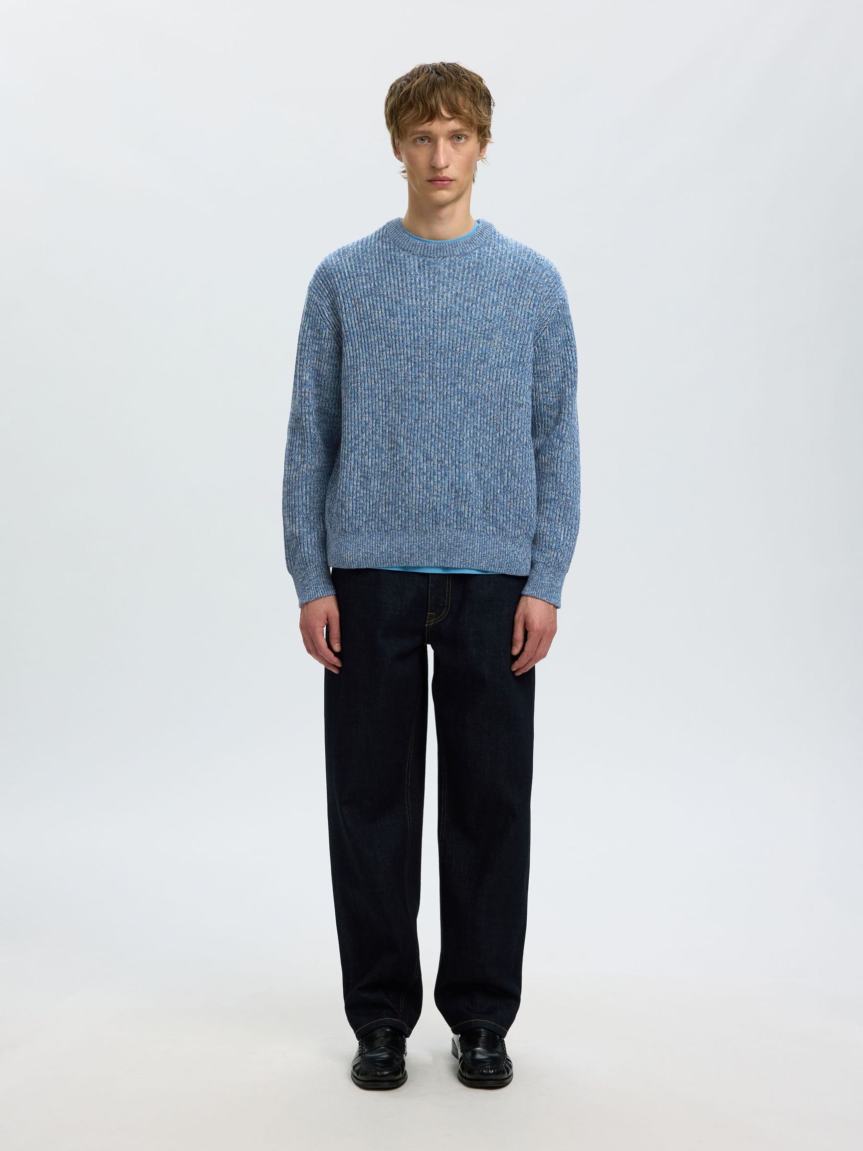 100% COTTON PULLOVER, Blue Horizon, highres