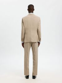 WOVEN WOOL BLEND BLAZER, Sand, highres