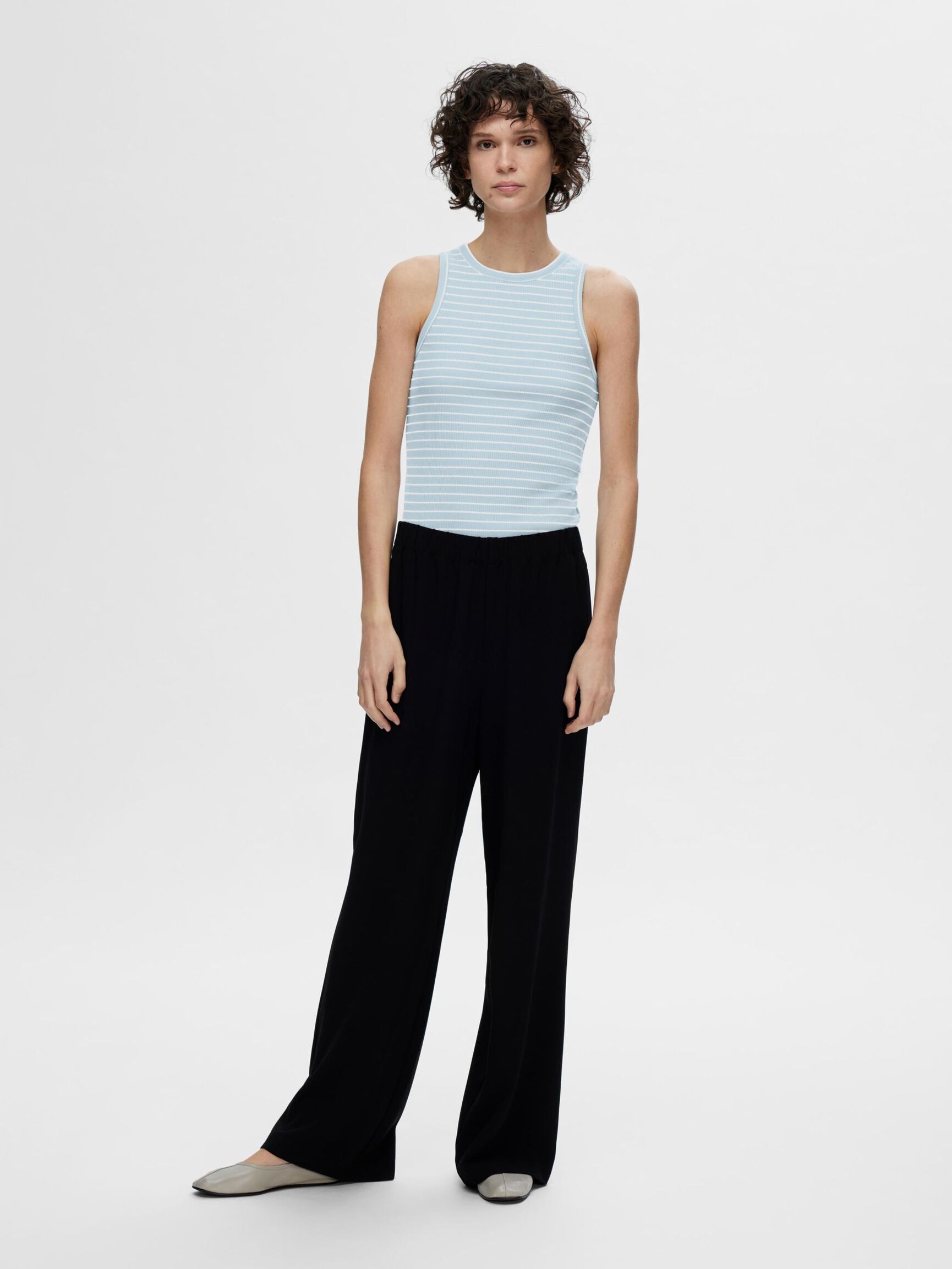 STRIPED TANK TOP, Cashmere Blue, highres