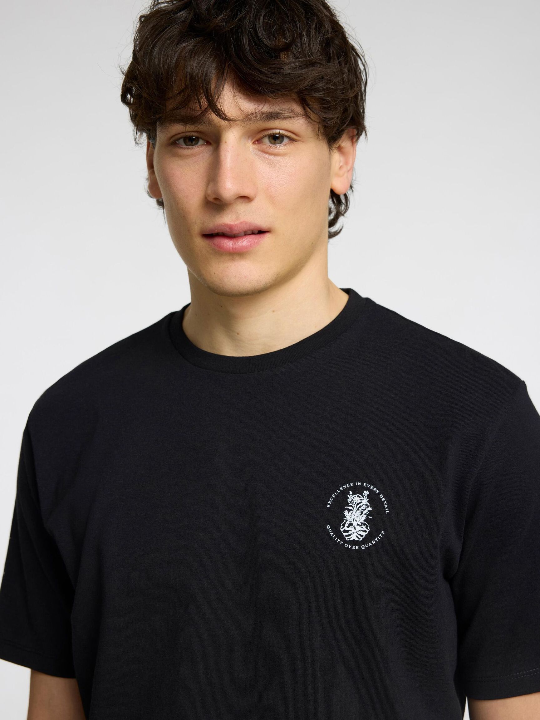 REGULAR FIT PRINTED T-SHIRT, Black, highres
