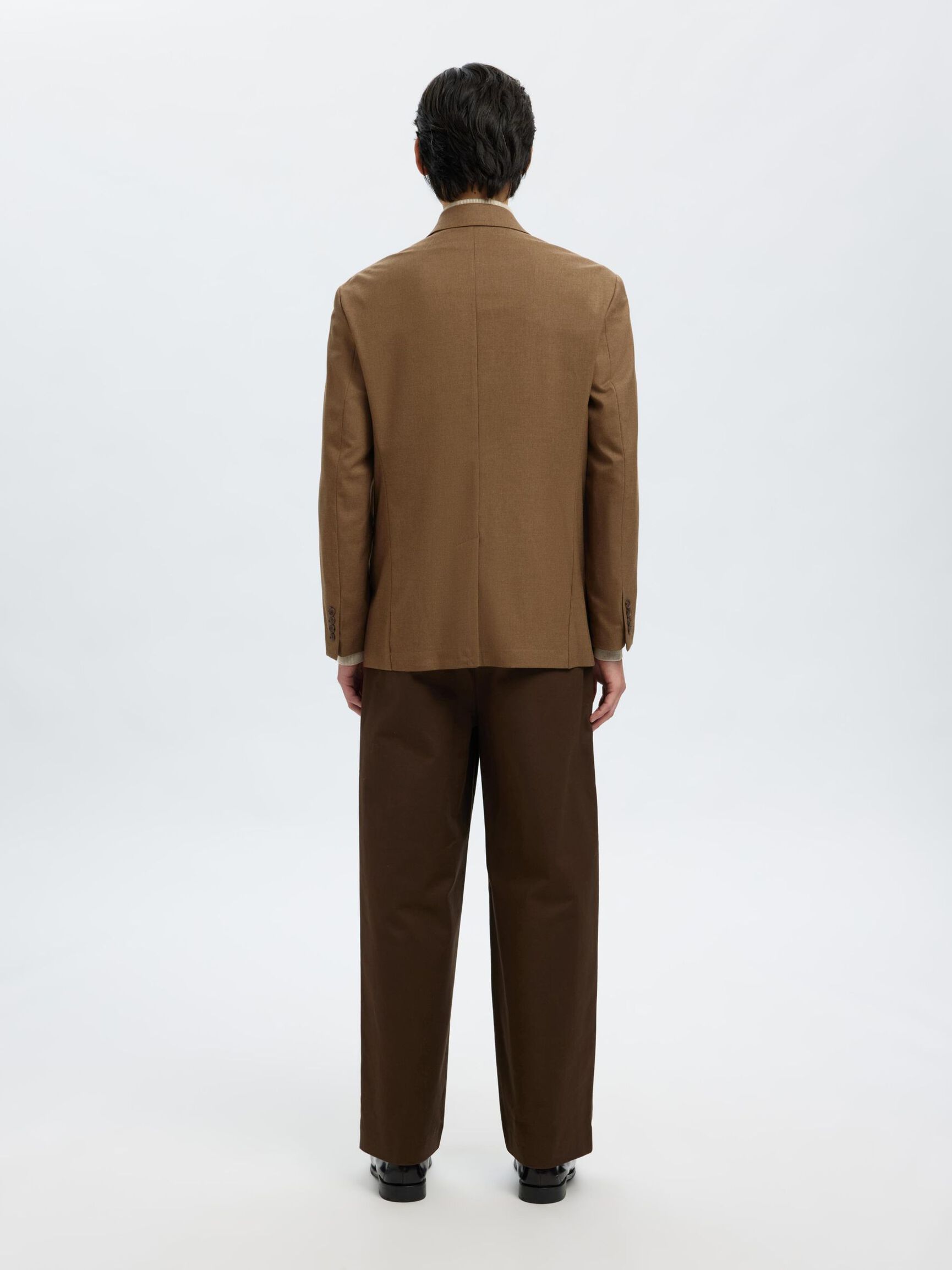 RELAXED FIT DOUBLE-BREASTED BLAZER, Cognac, highres