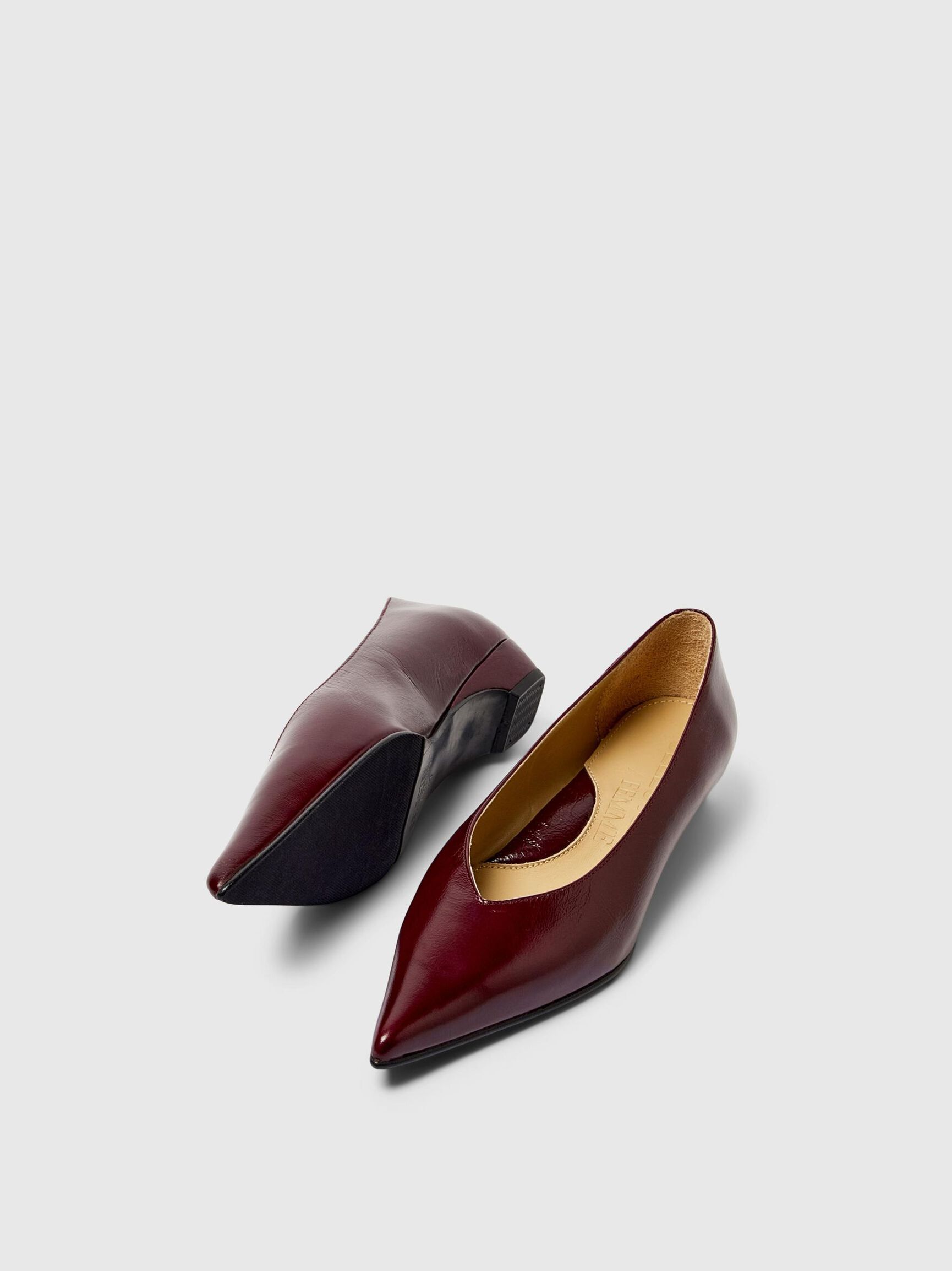PUNTNEUS LEREN PUMPS, Fig, highres