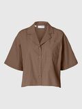 Selected SHORT SLEEVED CROPPED SHIRT, Coca Mocha, highres - 16097964_CocaMocha_001.jpg