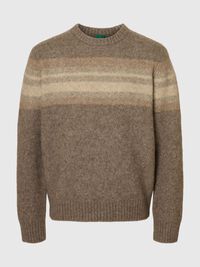 REGULAR FIT KNITTED PULLOVER, Brownie, highres