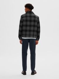 ZIJDE-WOLMIX JAS, Dark Grey Melange, highres