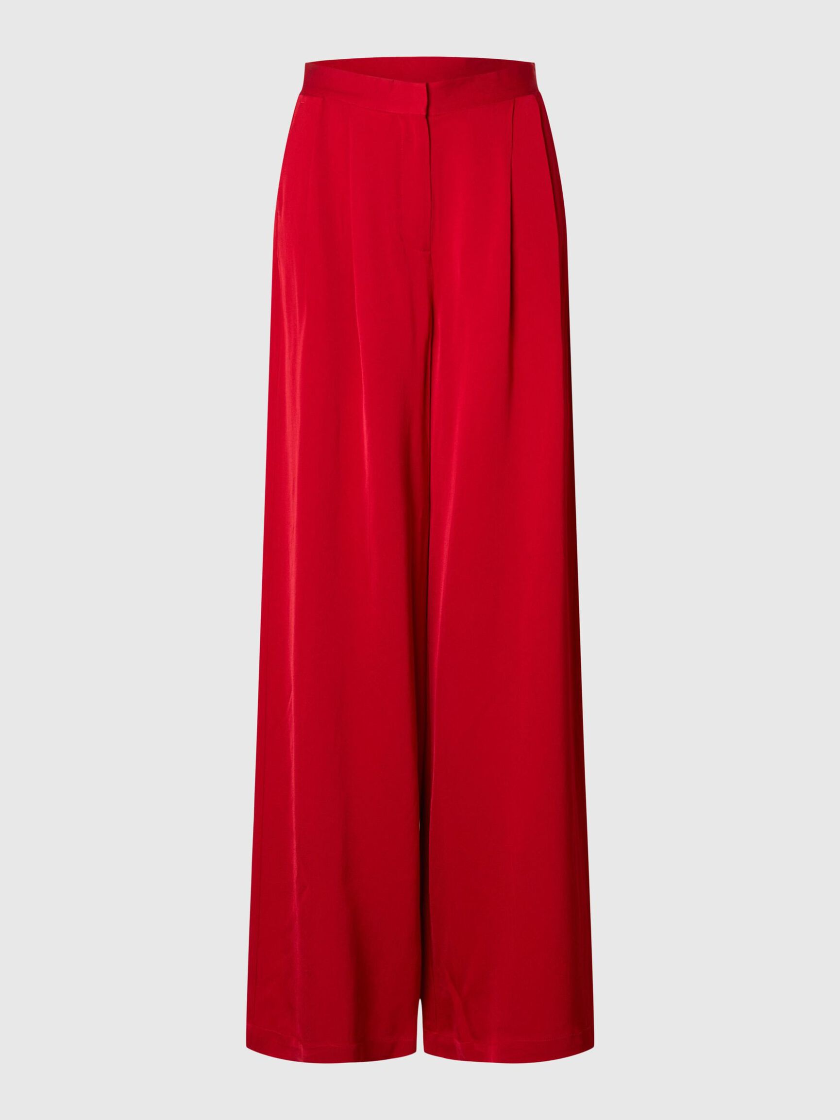 VISCOSE WIDE-LEG TROUSERS, Equestrian Red, highres