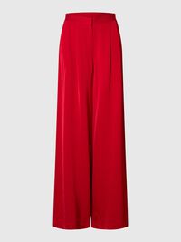 VISCOSE WIDE-LEG TROUSERS, Equestrian Red, highres