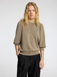 PUFF SLEEVE SWEATSHIRT, Vetiver, highres