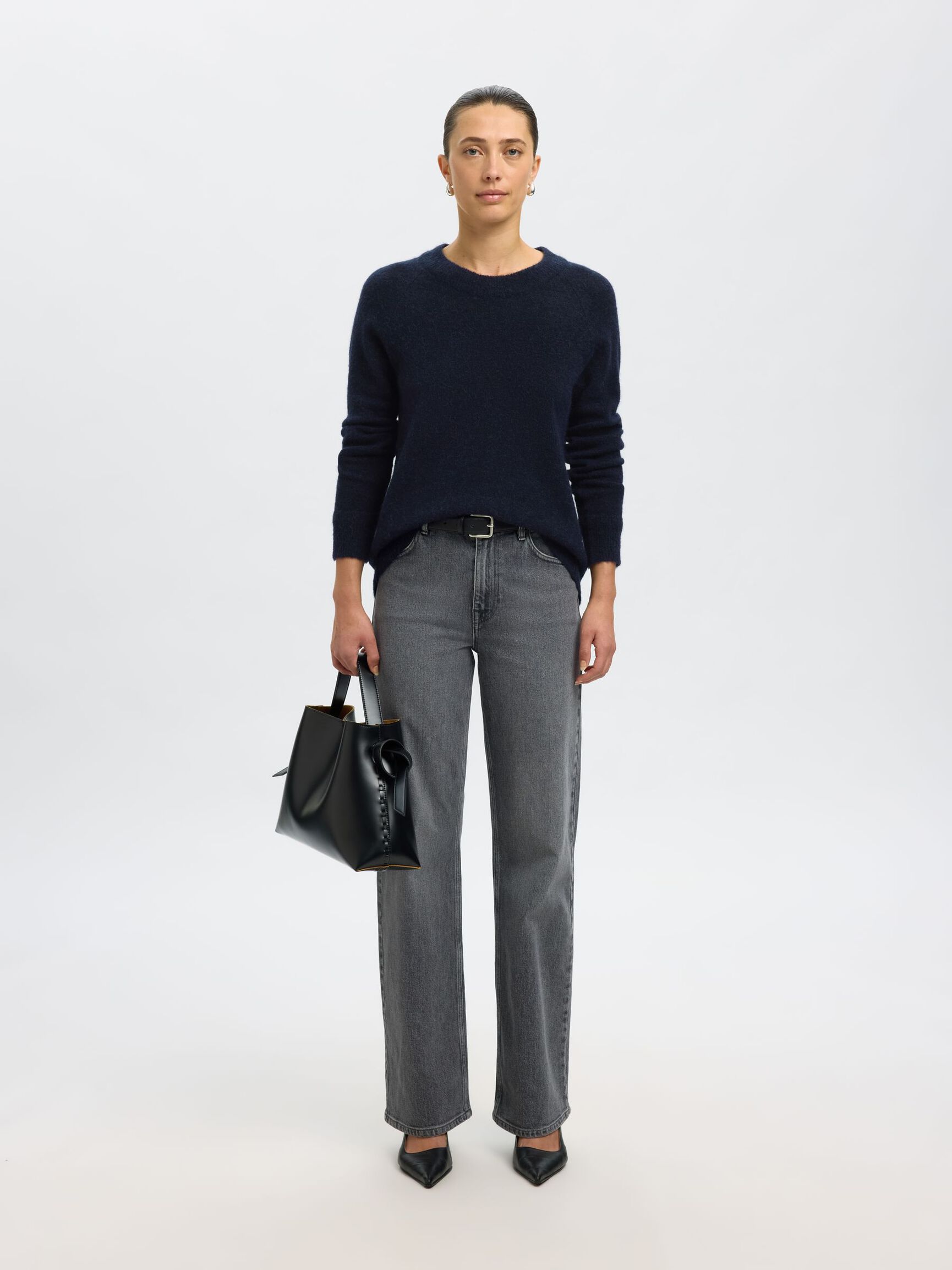 WOOL BLEND JUMPER, Dark Sapphire, highres