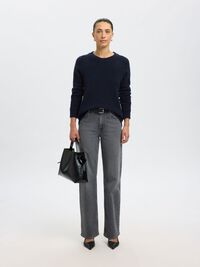 WOOL BLEND JUMPER, Dark Sapphire, highres