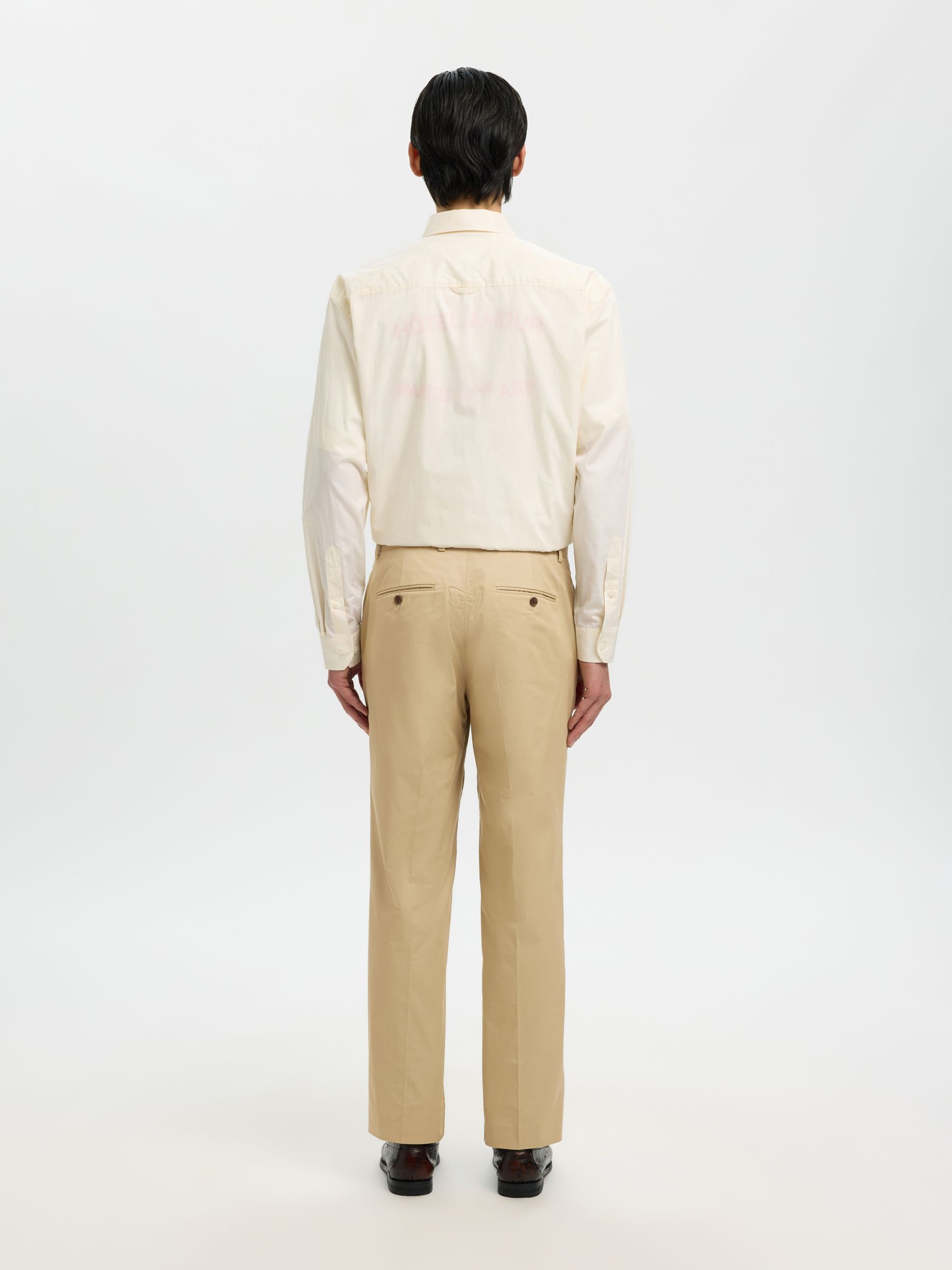 COUPE CLASSIQUE EN COTON PANTALON, Chinchilla, highres