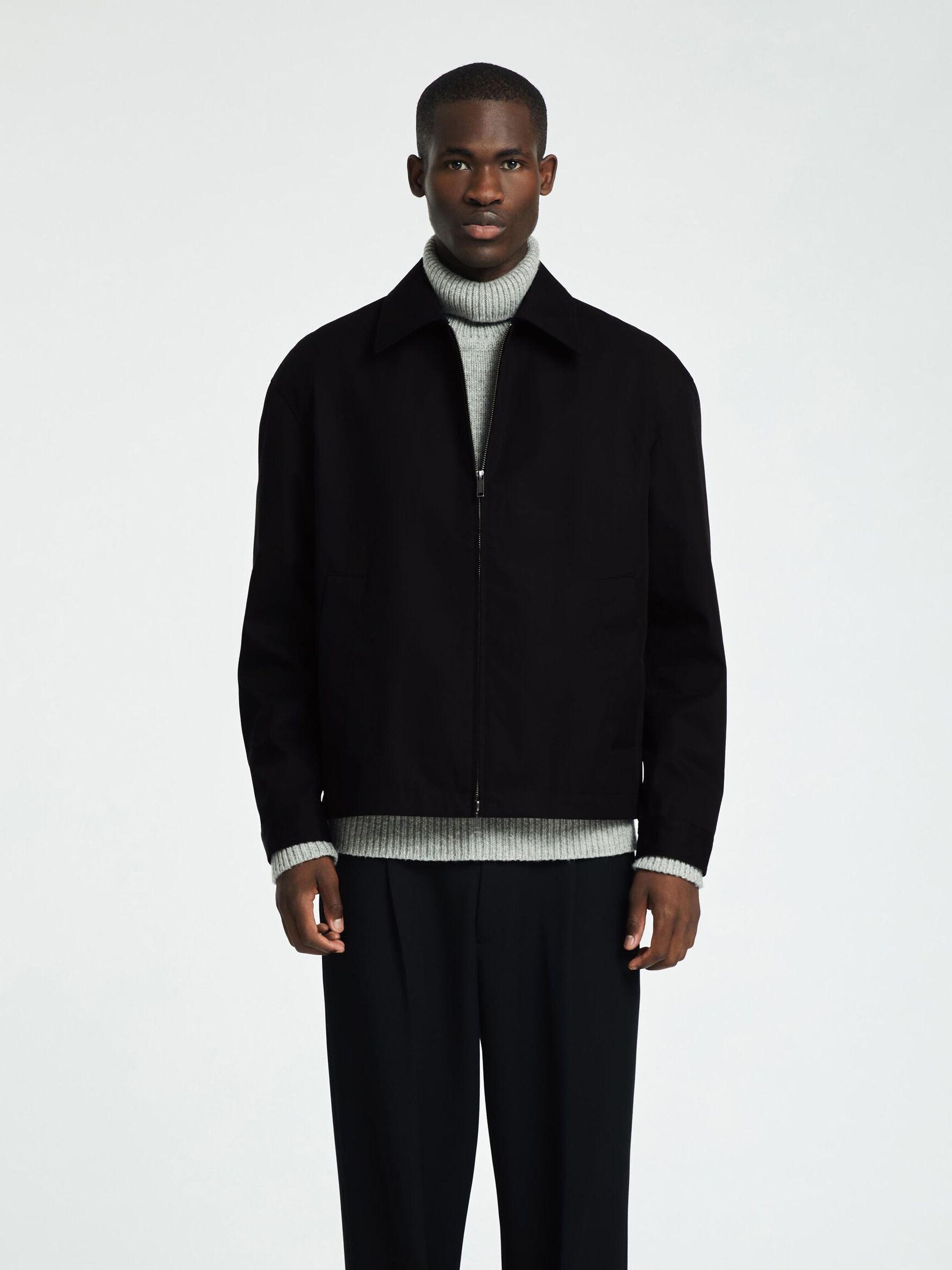 WATER REPELLENT SHORT JACKET, Black, highres