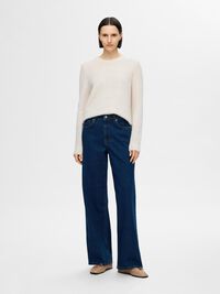 KNITTED WOOL BLEND JUMPER, Birch, highres