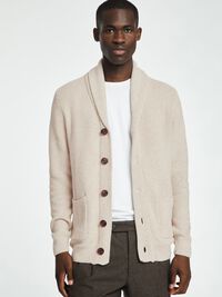 SCHALKRAGEN STRICKJACKE, Oatmeal, highres