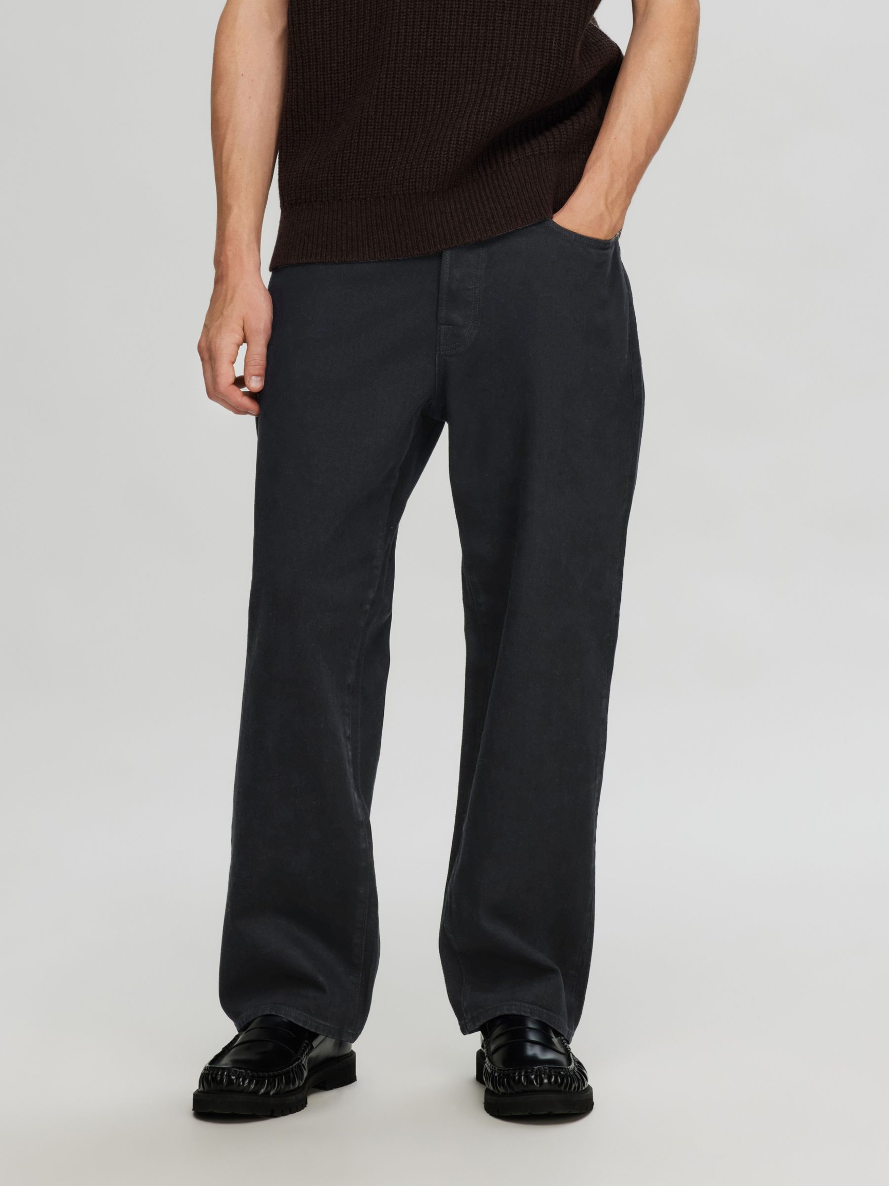 220 LØS PASSFORM JEANS, Black Denim, highres