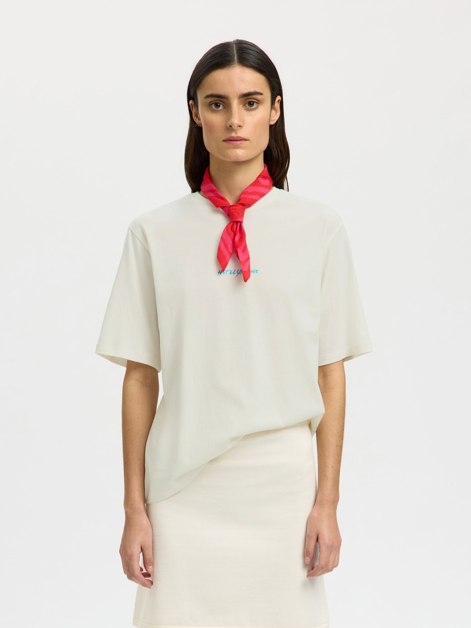 REGULAR FIT PRINT T-SHIRT, Egret, highres