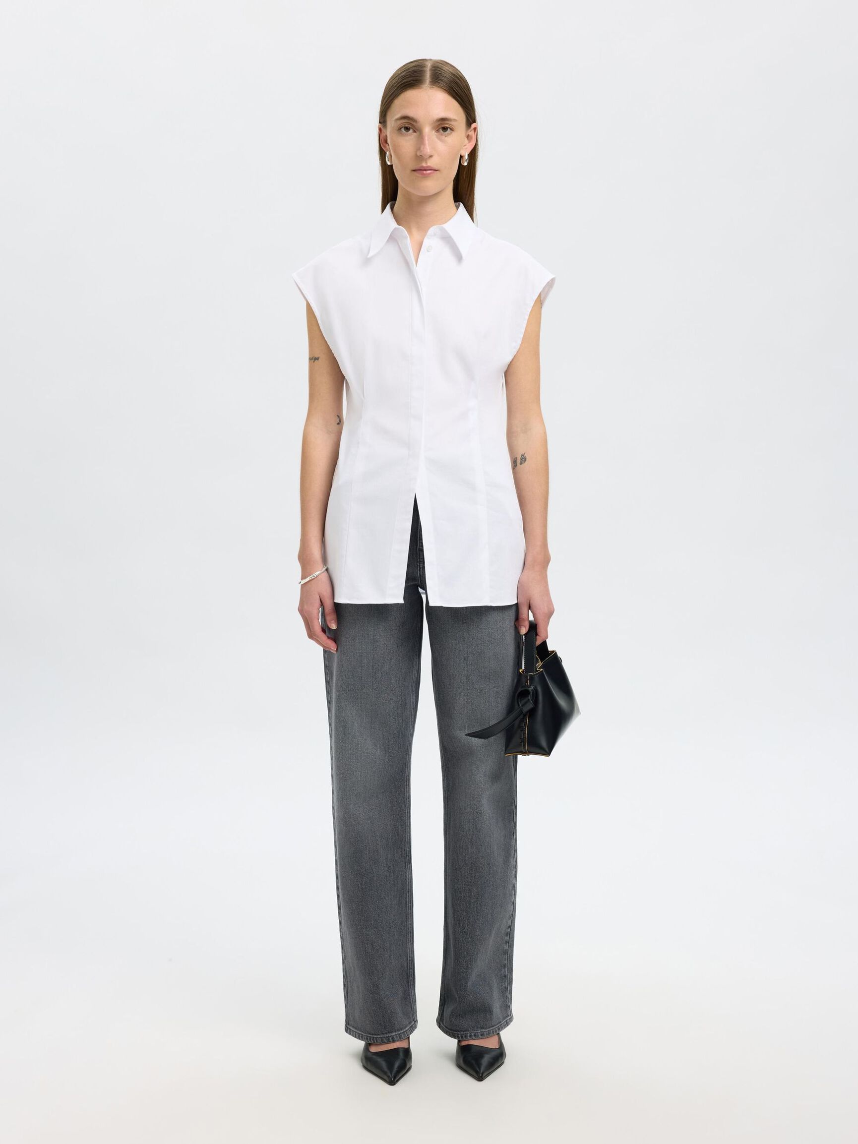 SLIM FIT KURZARMHEMD, Bright White, highres