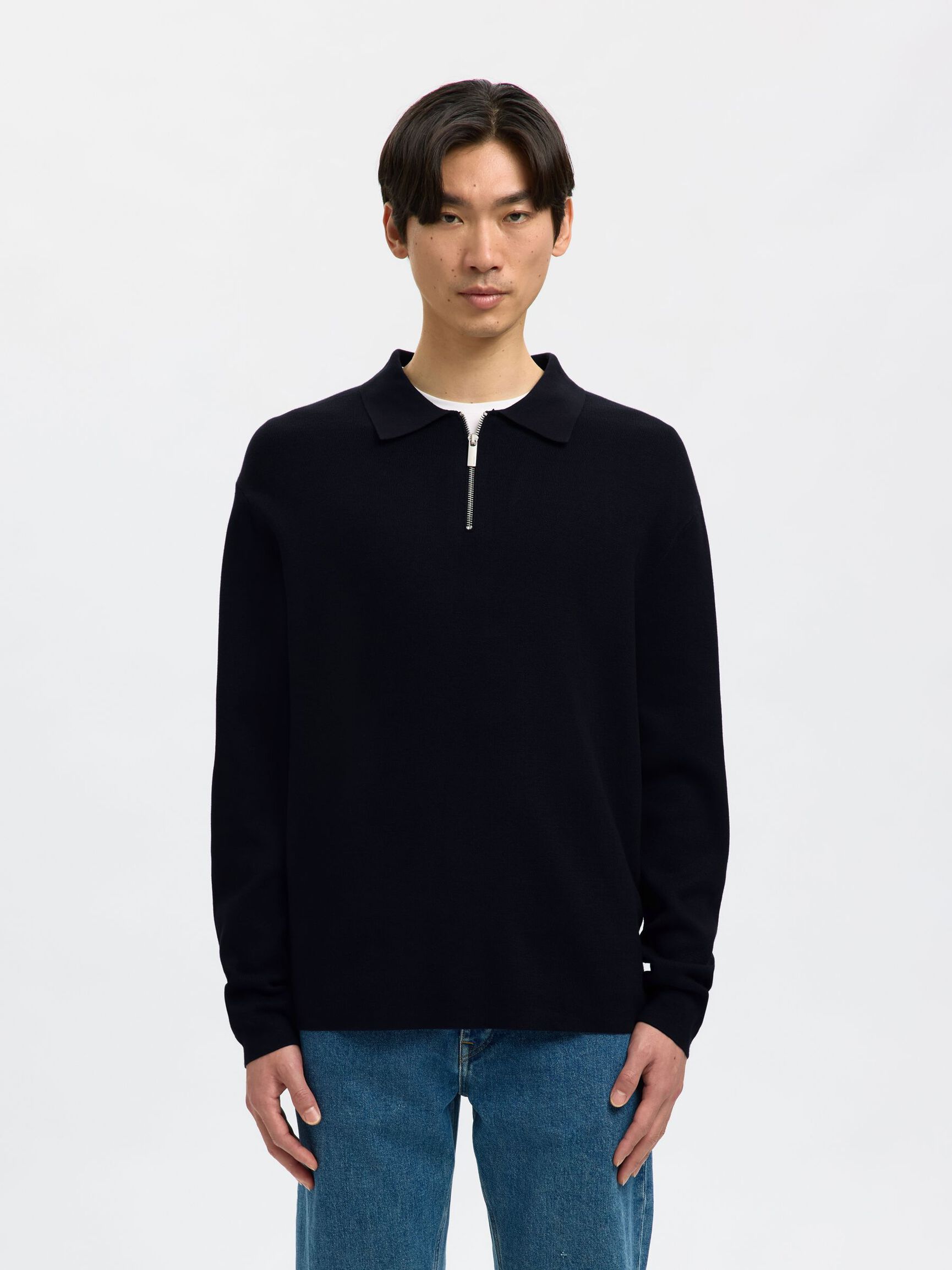 HALF-ZIP PULLOVER, Sky Captain, highres