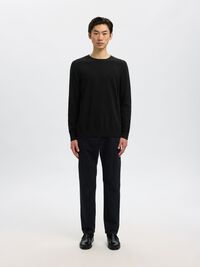 LONG-SLEEVED KNITTED JUMPER, Black, highres