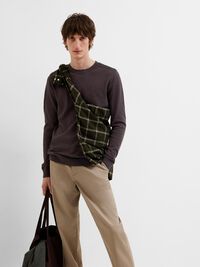 LONG-SLEEVED KNITTED JUMPER, Chocolate Torte, highres