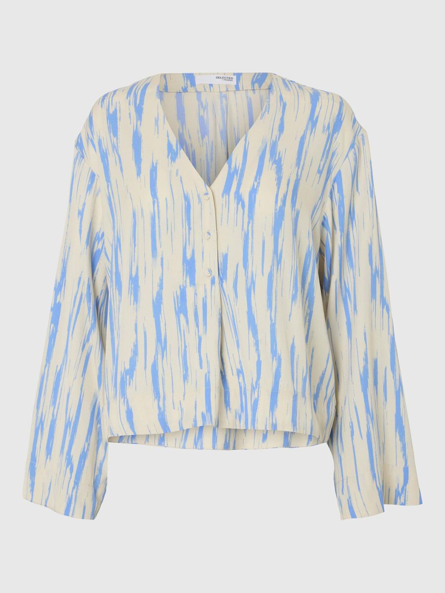 Selected PRINTED VISCOSE LONG SLEEVED TOP, Birch, highres - 16096791_Birch_1164733_001.jpg