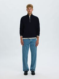 HALF ZIP PULLOVER, Sky Captain, highres