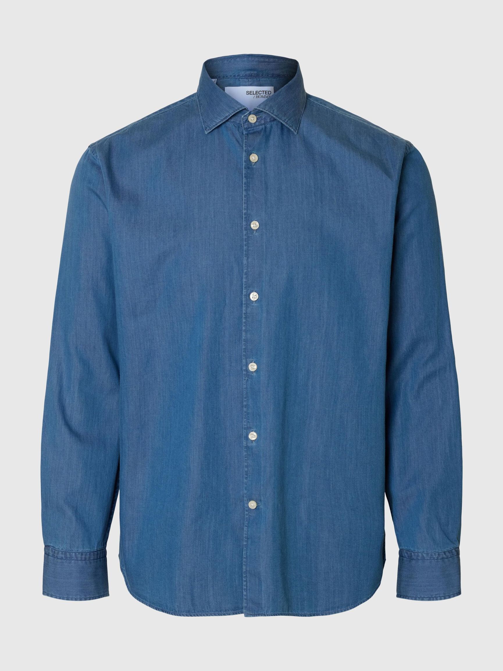 REGULAR FIT JEANSHEMD, Medium Blue Denim, highres