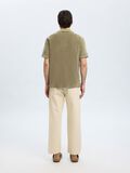 Selected COTTON BLEND SHORT SLEEVED POLO SHIRT, Vetiver, highres - 16090760_Vetiver_004.jpg