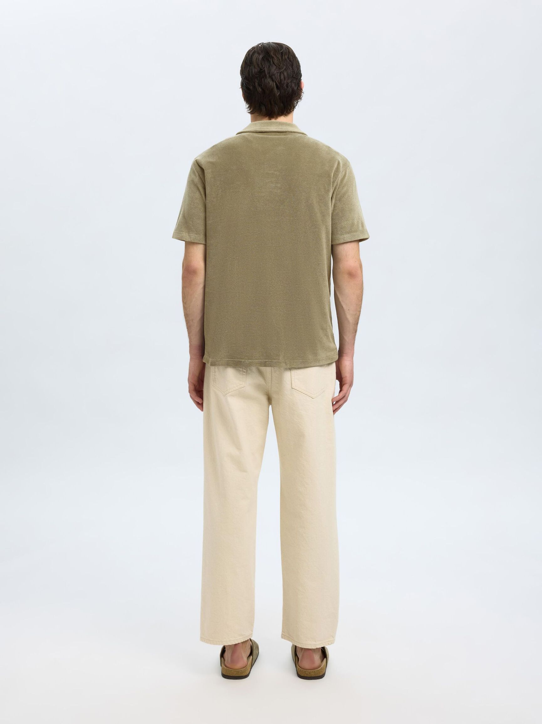 KATOENMIX KORTE MOUWEN POLO, Vetiver, highres