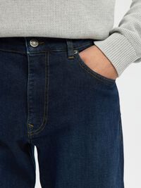 196 FLEX STRAIGHT FIT JEANS, Dark Blue Denim, highres