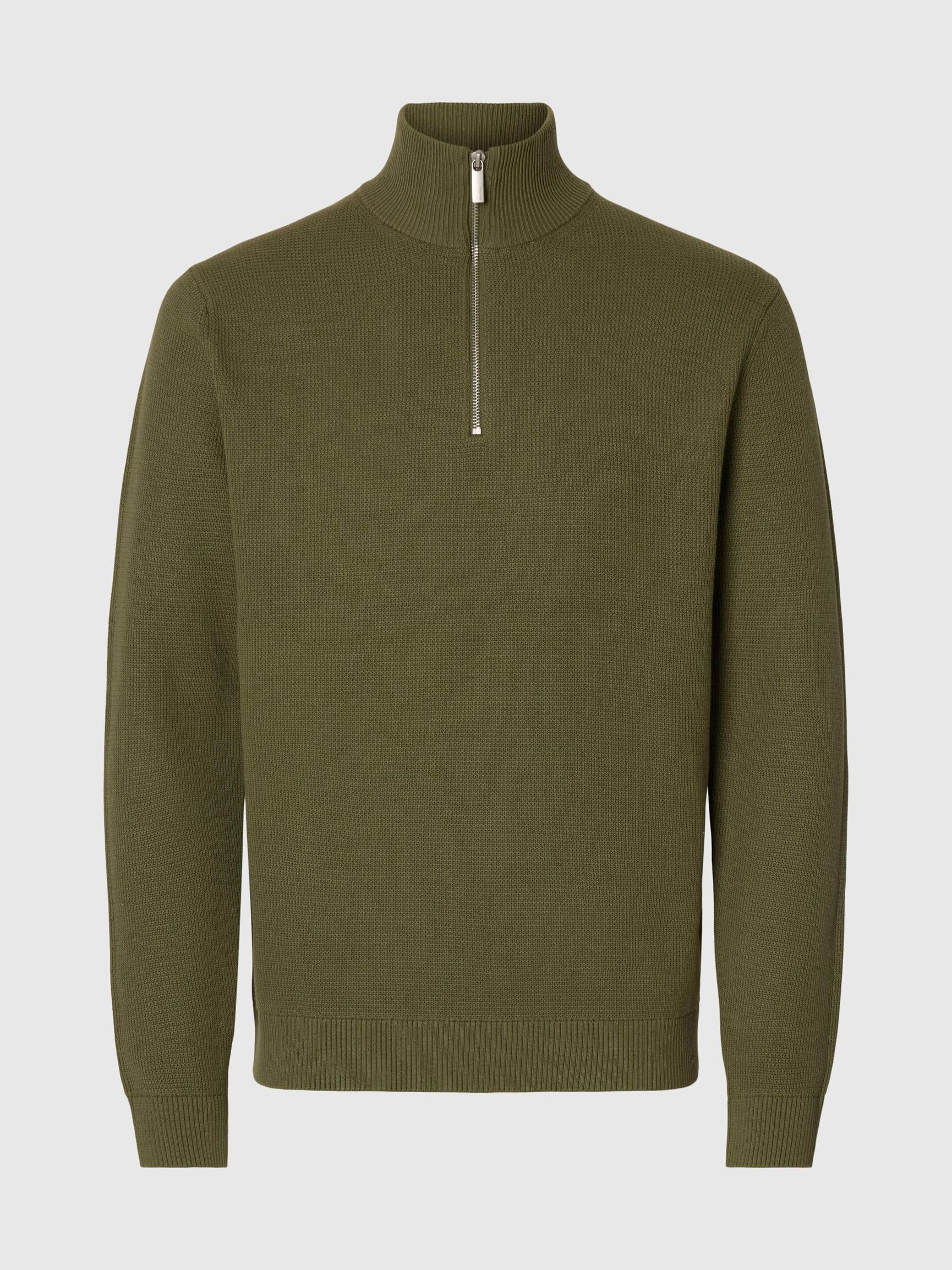 HALF-ZIP PULLOVER, Deep Lichen Green, highres