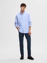 DARK WASH STRAIGHT FIT JEANS, Blue Black Denim, highres