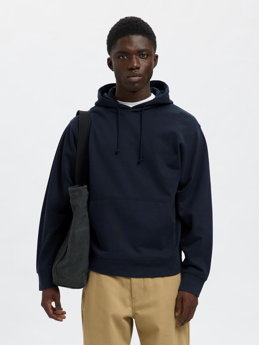 Selected 100% BAUMWOLL HOODIE, Dark Sapphire, highres - 16100000_DarkSapphire_003.jpg