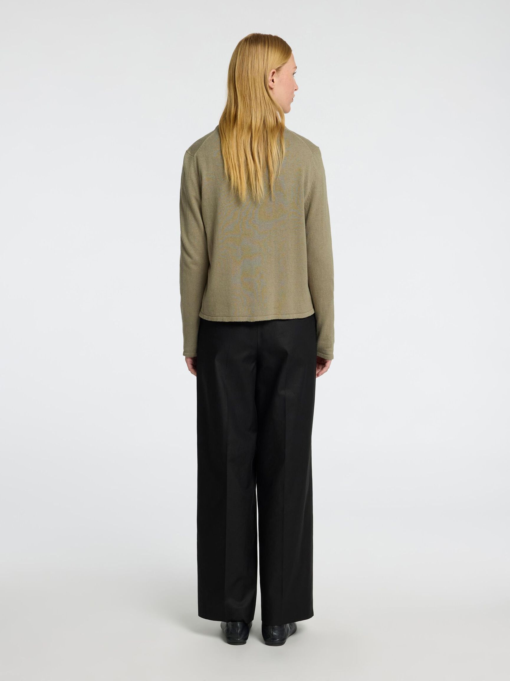 LINNENMIX GEBREID VEST, Vetiver, highres