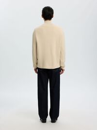 HALF ZIP PULLOVER, Oatmeal, highres