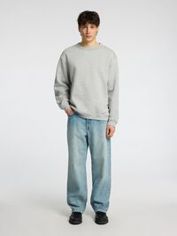 RELAXED FIT SWEATSHIRT, Light Grey Melange, highres