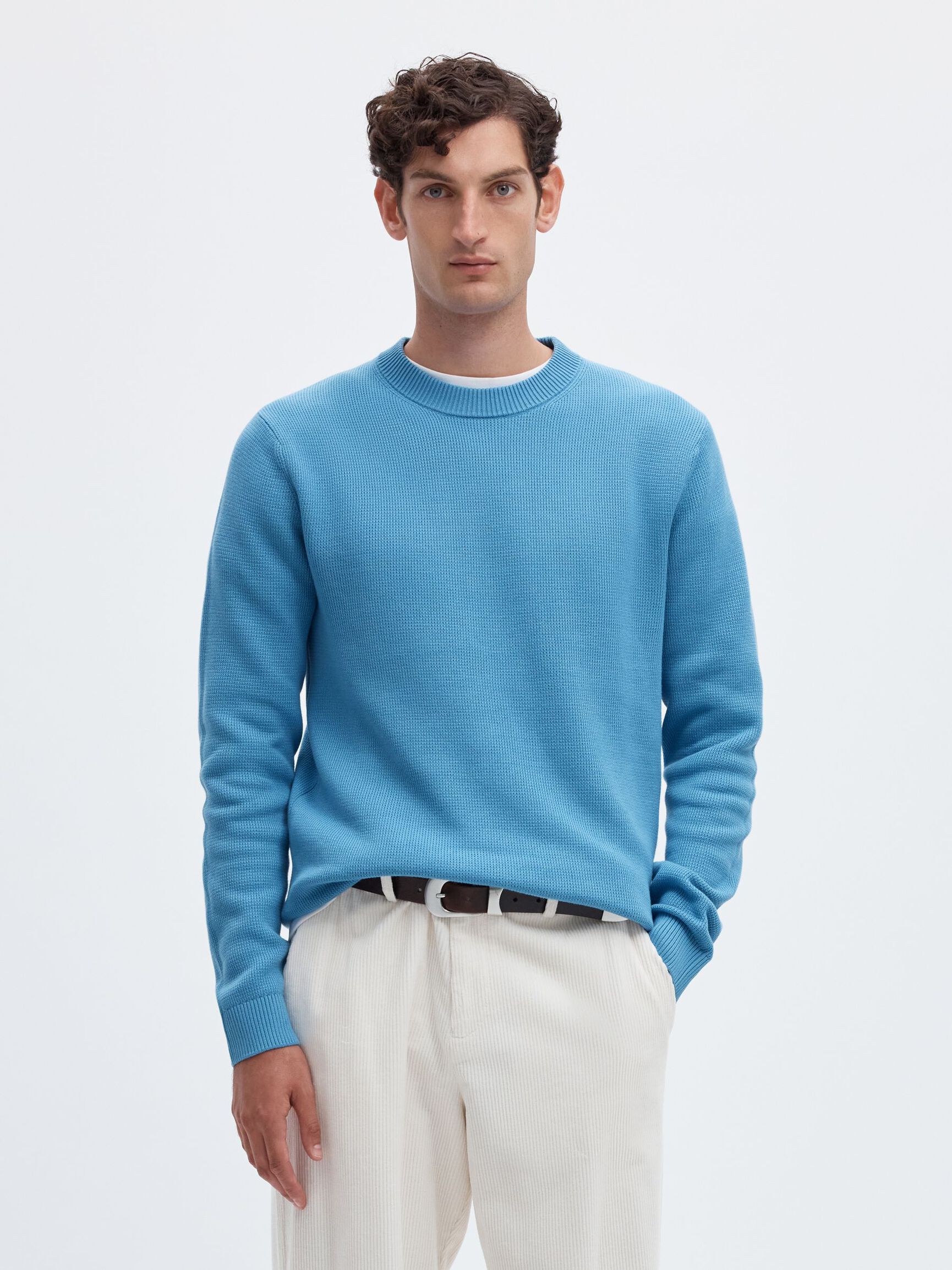 CREWNECK PULLOVER, Blissful Blue, highres