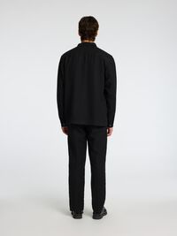 LINNENMIX OVERSHIRT, Black, highres