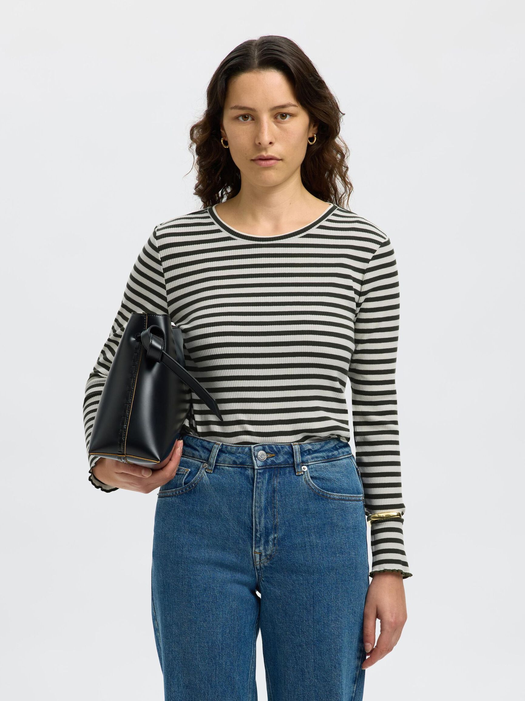 STRIPED LONG-SLEEVED T-SHIRT, Deep Depths, highres