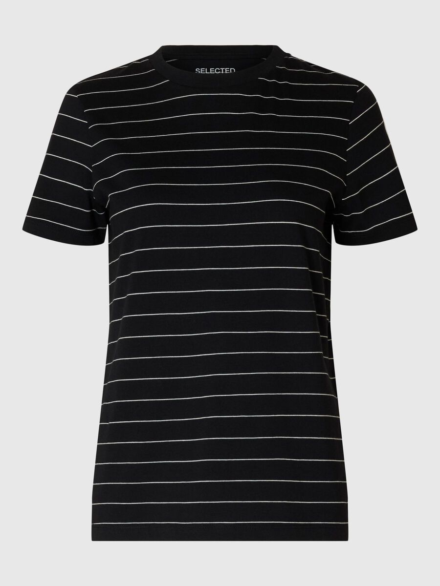 Selected GESTREEPT KATOEN T-SHIRT, Black, highres - 16097179_Black_1170385_001.jpg