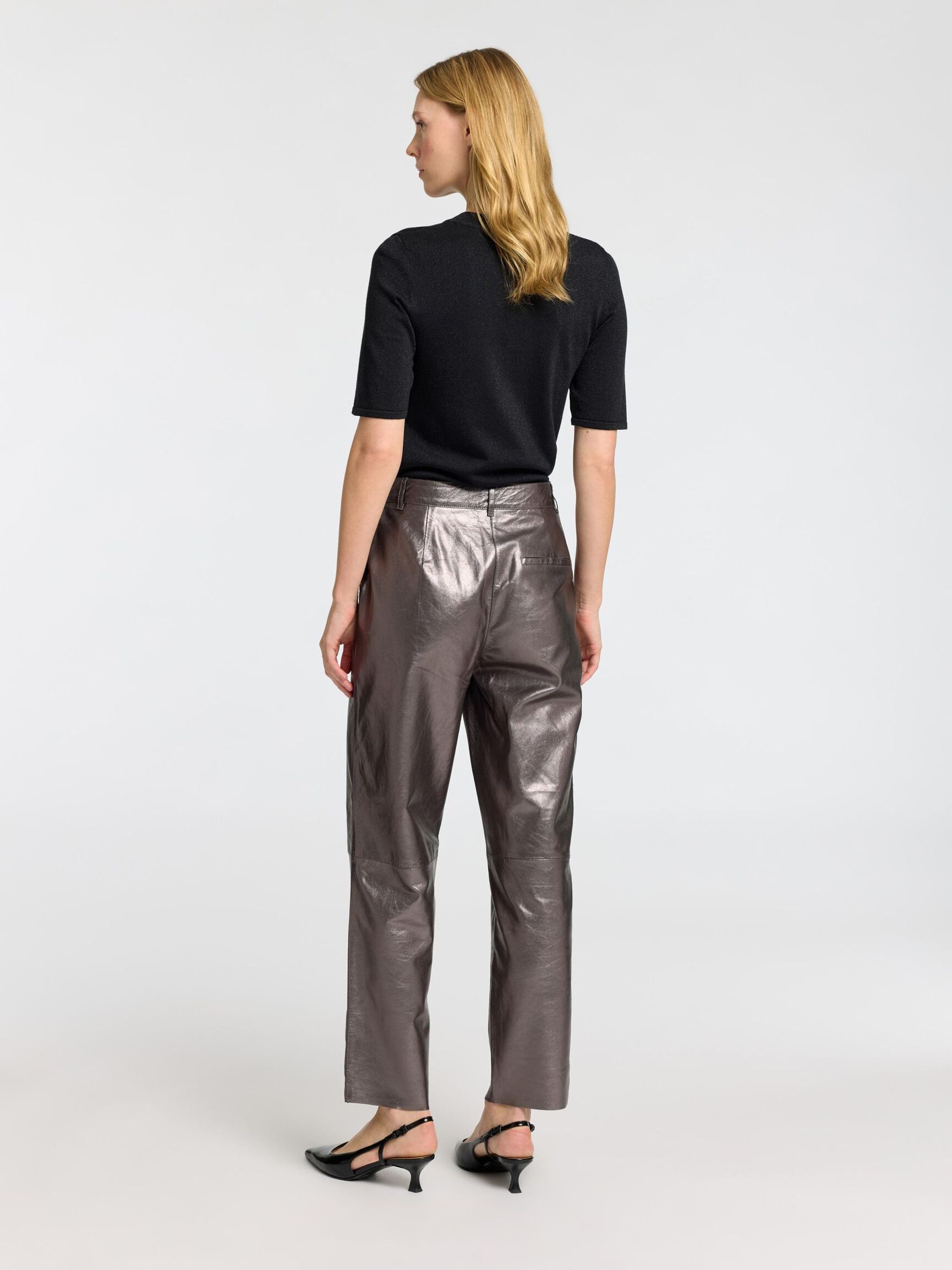 GLITTER GEBREIDE TOP, Black, highres