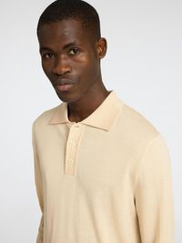 DZIANINOWA KOSZULA POLO, Angora, highres